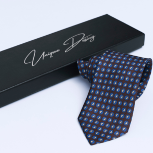 Silk Tie in Brown & Blue