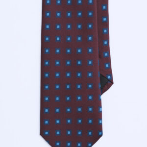 Silk Tie in Burgundy & Blue