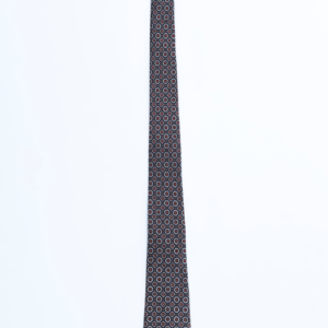 100% Silk Tie - Dark Blue, Red & White