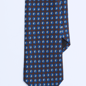 Silk Tie in Brown & Blue