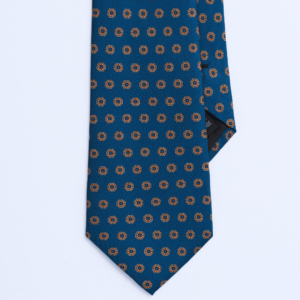 Silk Tie in Shades of Blue & Orange