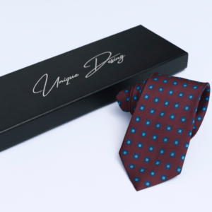 Silk Tie: Burgundy & Blue