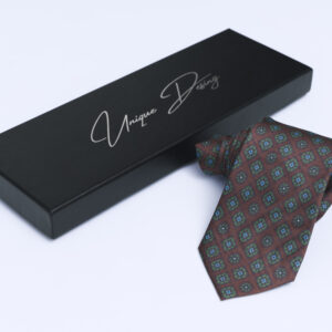 Silk Tie in Brown, Green & Blue