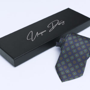 Silk Tie in Violet, Green & Blue