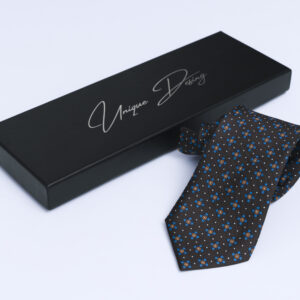 100% Silk Tie in Brown and Blue Tones