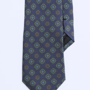 100% Silk Tie in Violet, Green & Blue