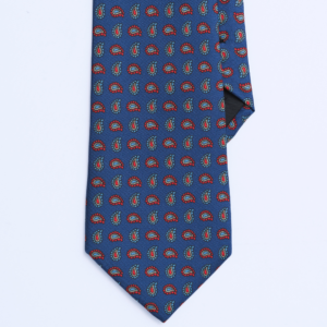 Silk Tie in Blue & Red